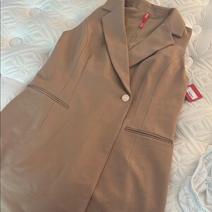 Brown Sleeveless Vest Dress